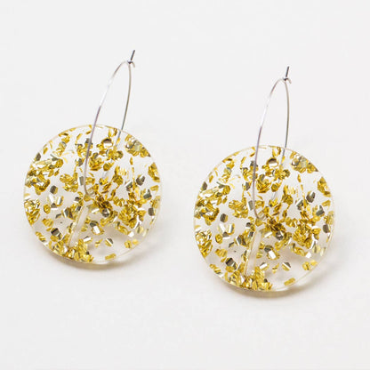 Pamela Coromoto - Circle Earrings -  Big: Clear Iridescent