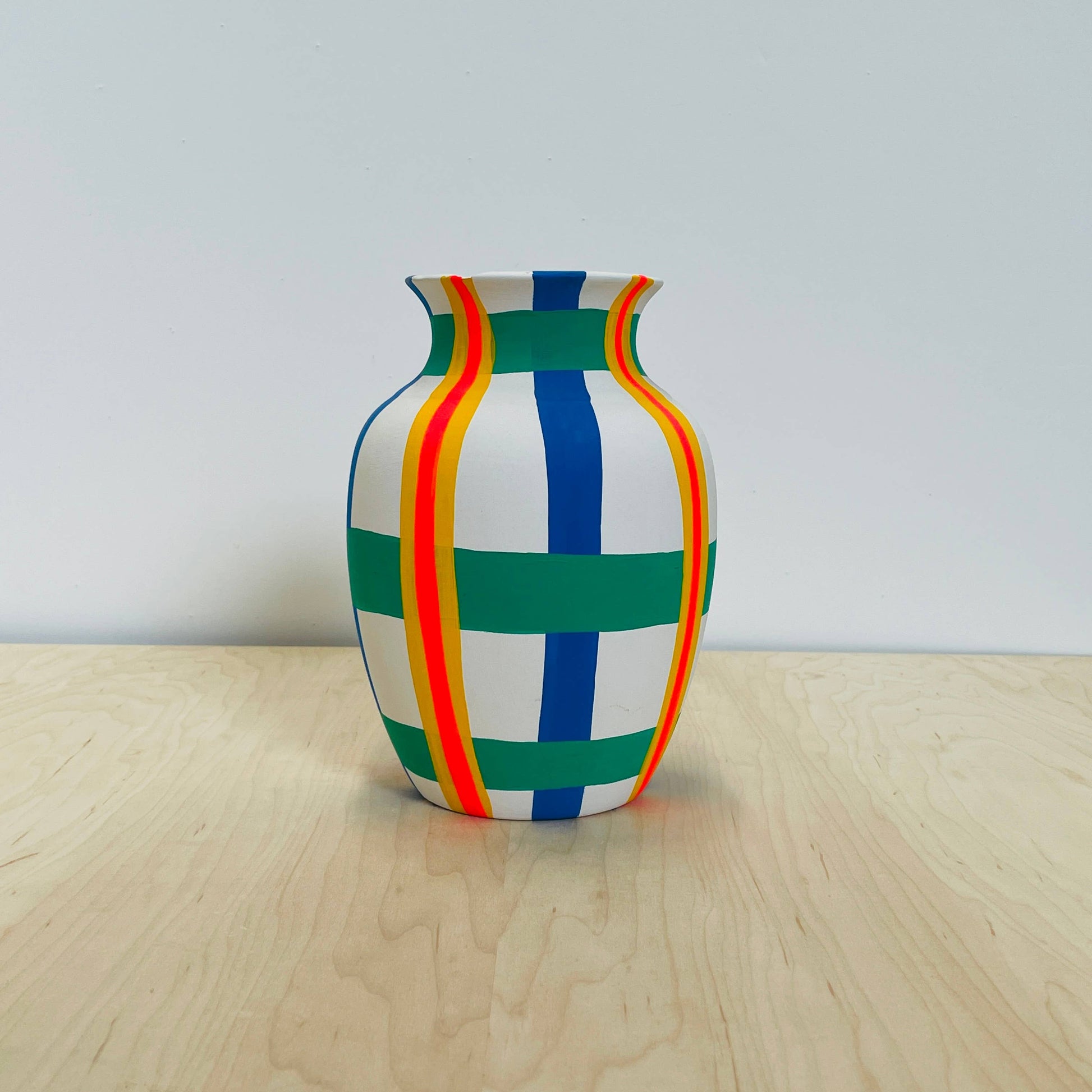 VASE - PRIMARY PLAID - PMA Store at the Portland Museum of Art, Maine