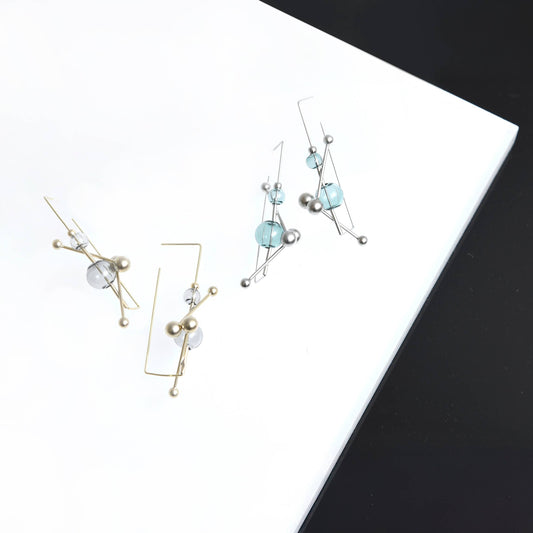 Pursuits - Révé Hoop Earrings: Glass Grey
