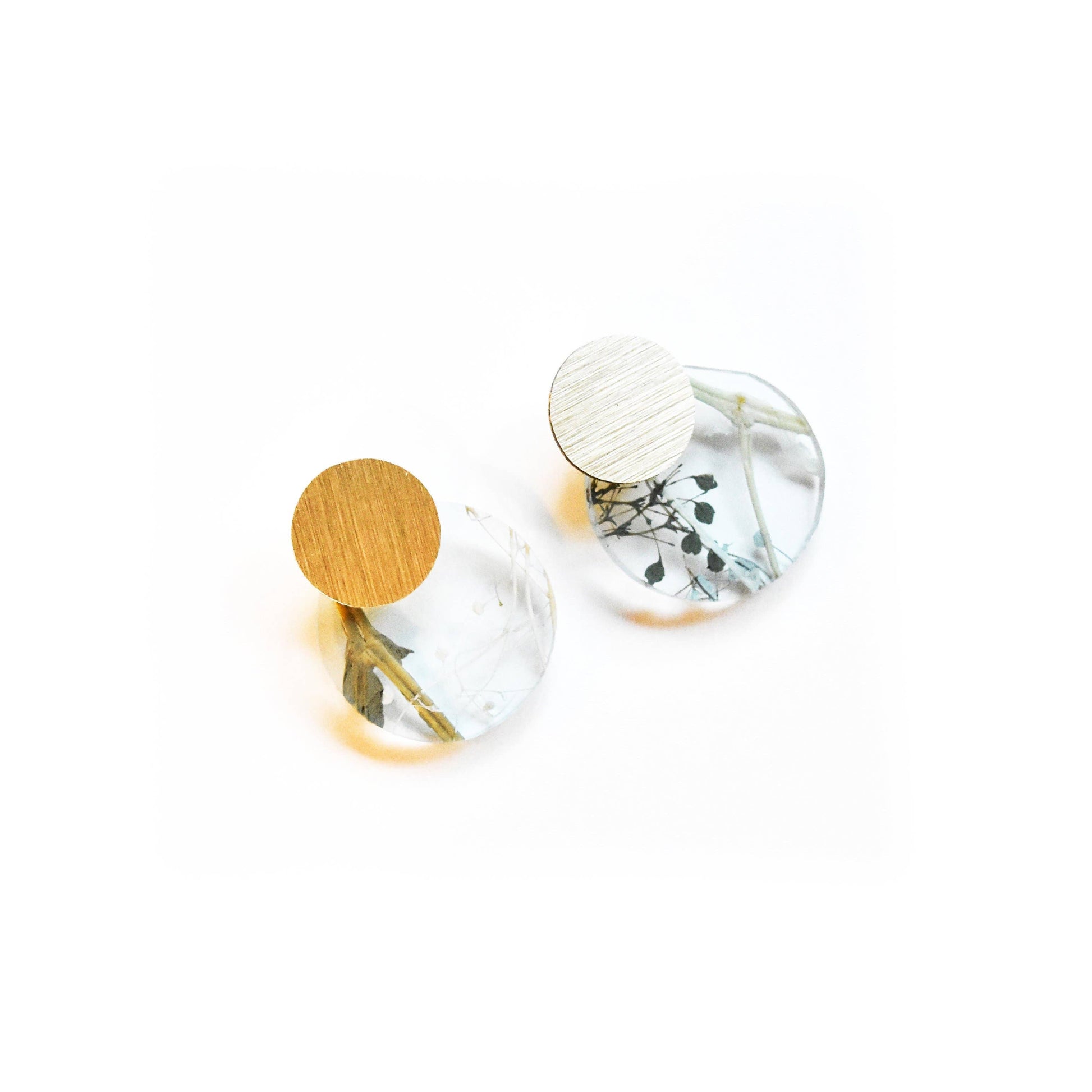 dconstruct - Ecoresin Earrings - Disc Stud: Chartreuse / Gold - PMA Store at the Portland Museum of Art, Maine