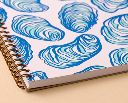 And Here We Are - Letterpress A5 Spiral Notebook—Oyster (Seafood Beach Summer) - PMA Store at the Portland Museum of Art, Maine