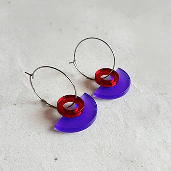 NEW Blok Earrings - Color: Yellow and Purple