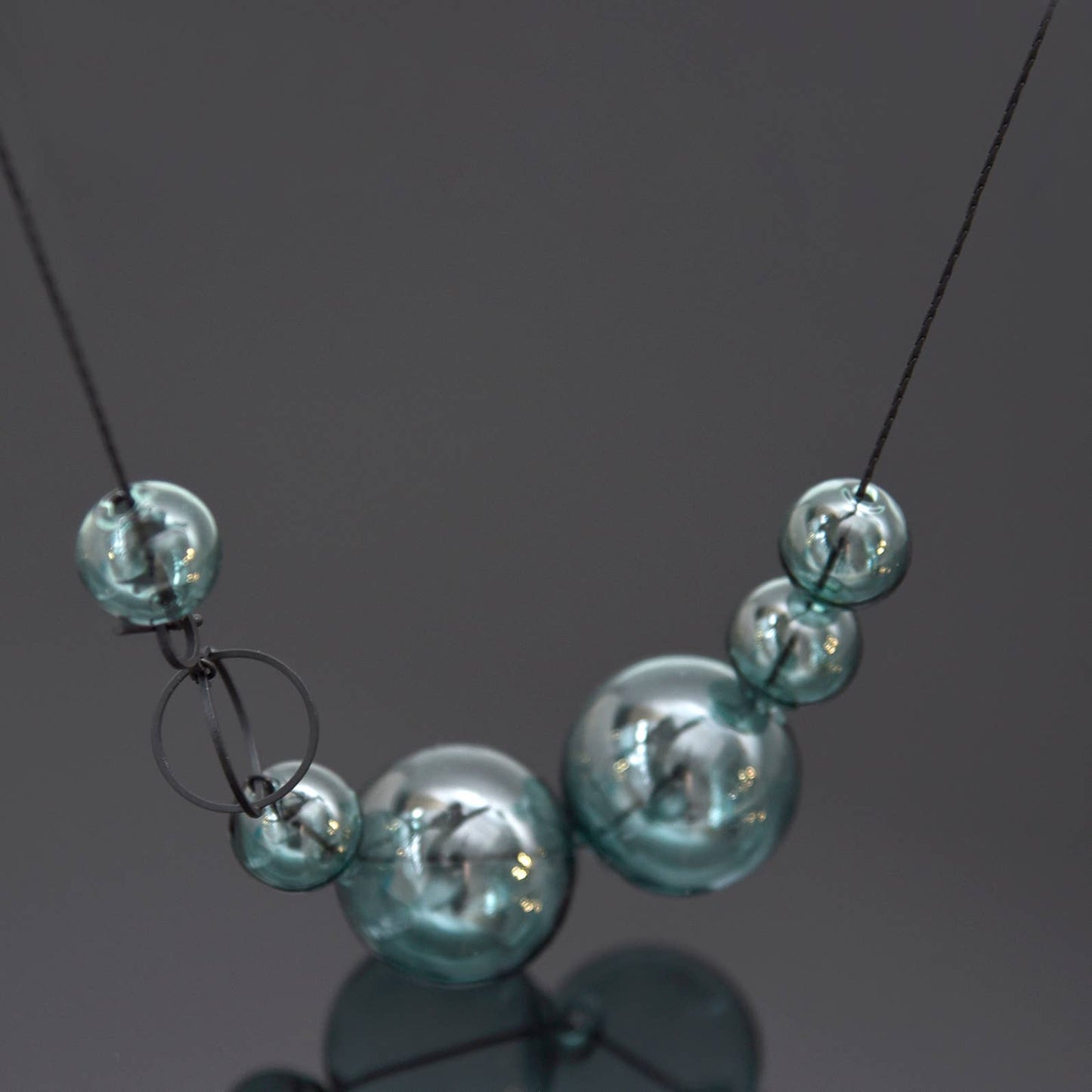 Pursuits - Orbits Necklace: Silver Aqua
