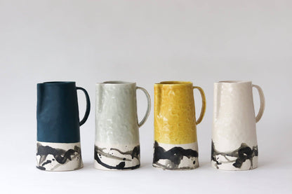 Elizabeth Benotti Ceramics - Splatter Pitcher: Seafoam - PMA Store at the Portland Museum of Art, Maine