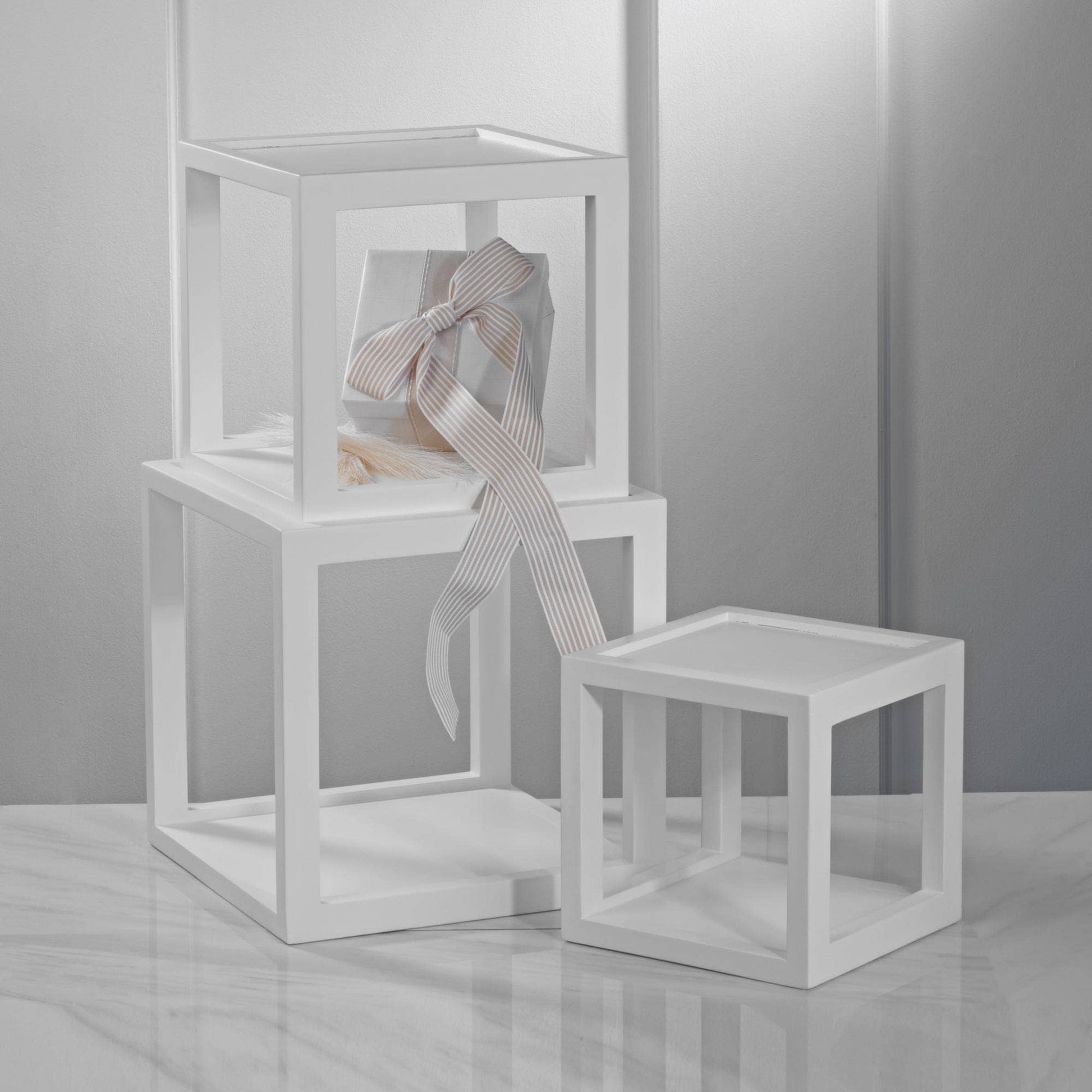 Wood Cube Risers in Set of 3 or Set of 6: White / 6 Cubes - PMA Store at the Portland Museum of Art, Maine