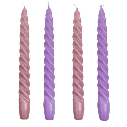 Pink & Purple Spiral Taper Candles | 4 Pack | Home Decor | - PMA Store at the Portland Museum of Art, Maine