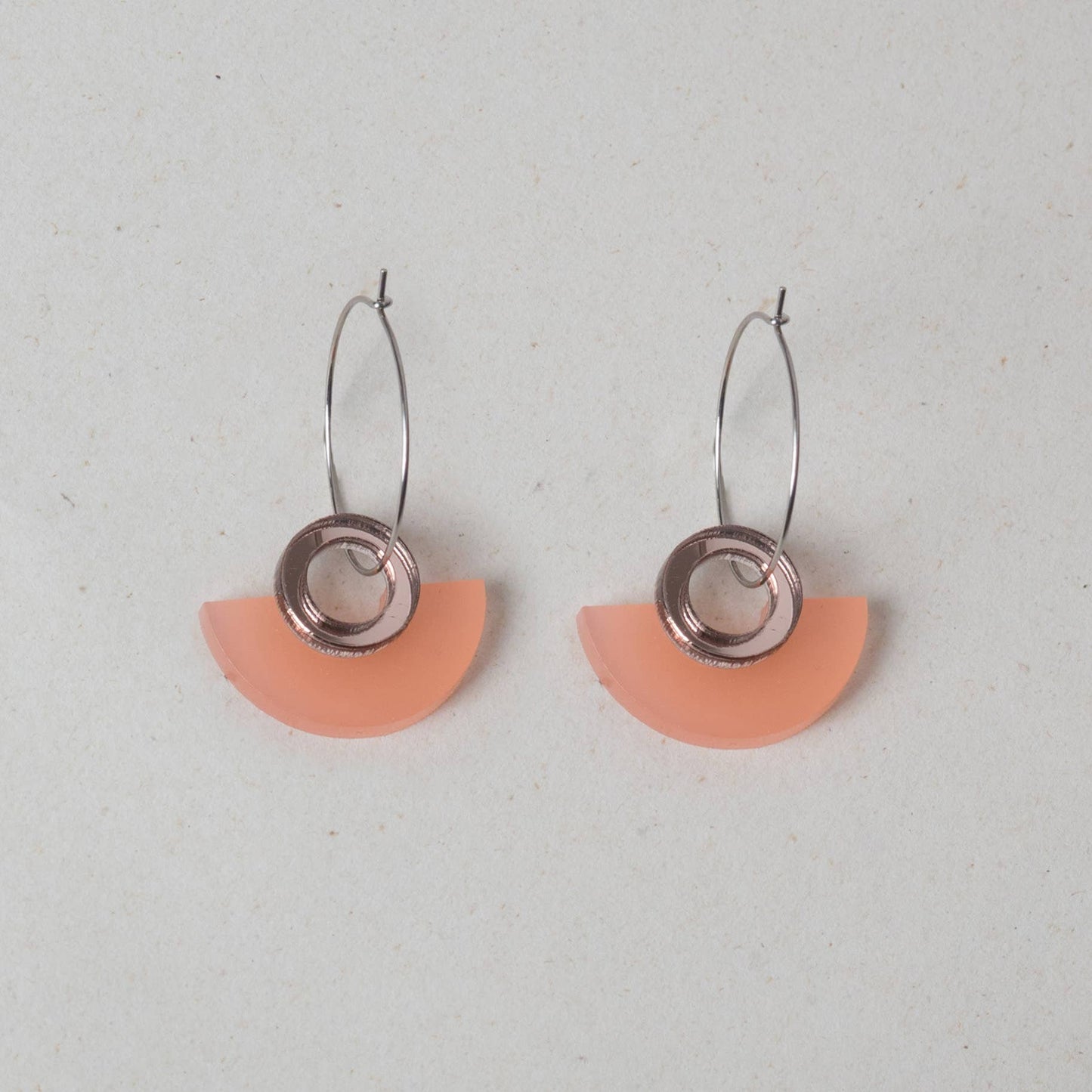 NEW Blok Earrings - Color: Turquoise and Gold Rose Mirror - PMA Store at the Portland Museum of Art, Maine