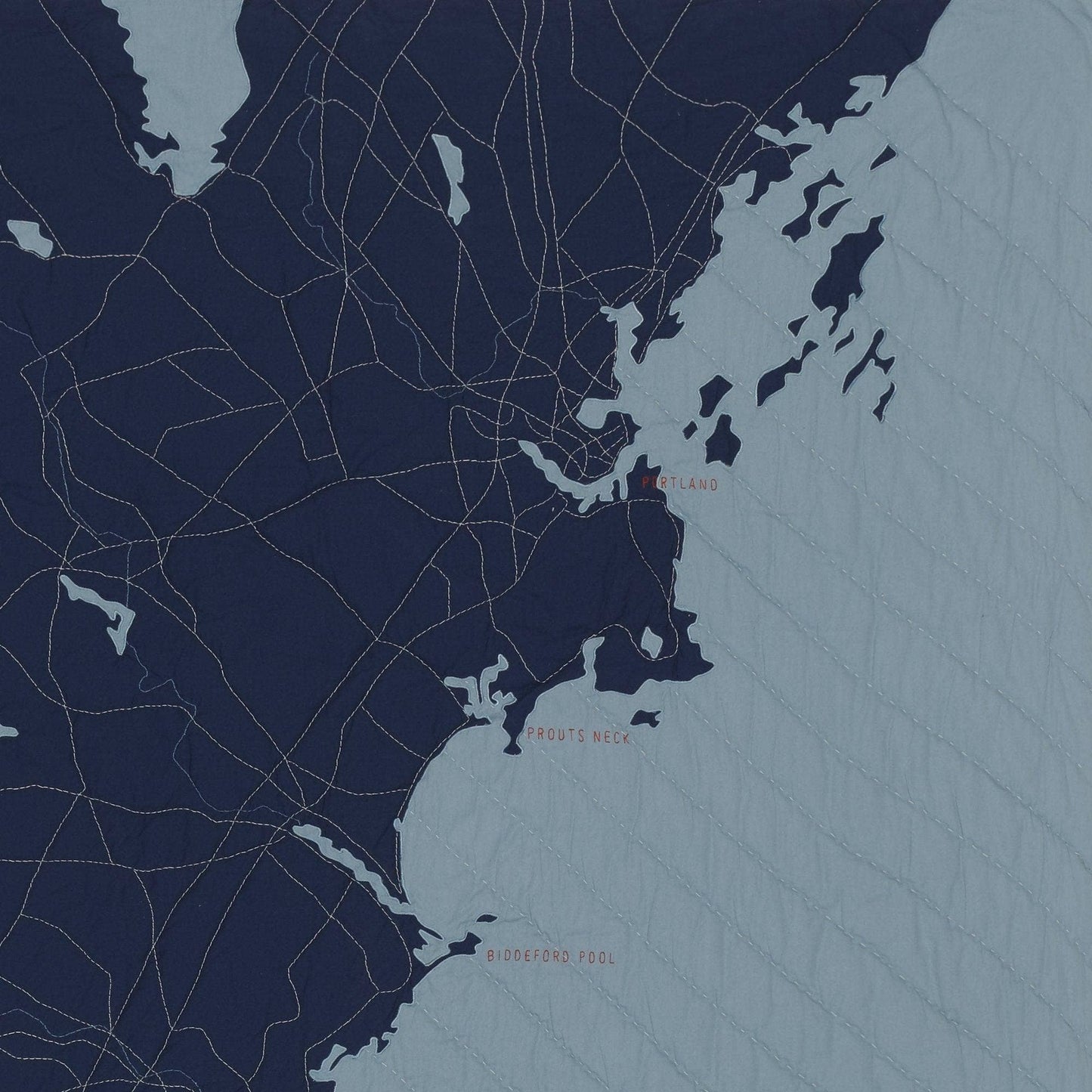 Haptic Lab - Southern Maine Quilt: Steel Blue & Navy - PMA Store at the Portland Museum of Art, Maine