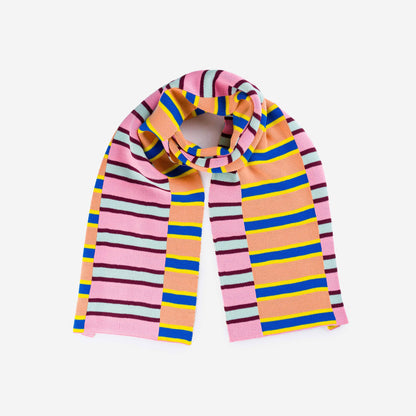 VERLOOP | knits - Zipper Stripe Big Scarf: Poppy Stone Blue - PMA Store at the Portland Museum of Art, Maine
