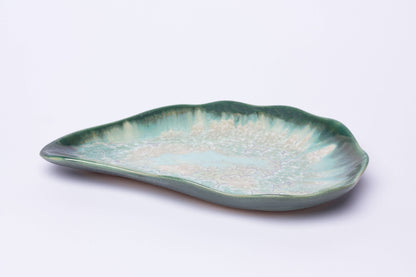 Alison Evans Ceramics - Medium Oyster Plate: Abalone & Tortoise - PMA Store at the Portland Museum of Art, Maine