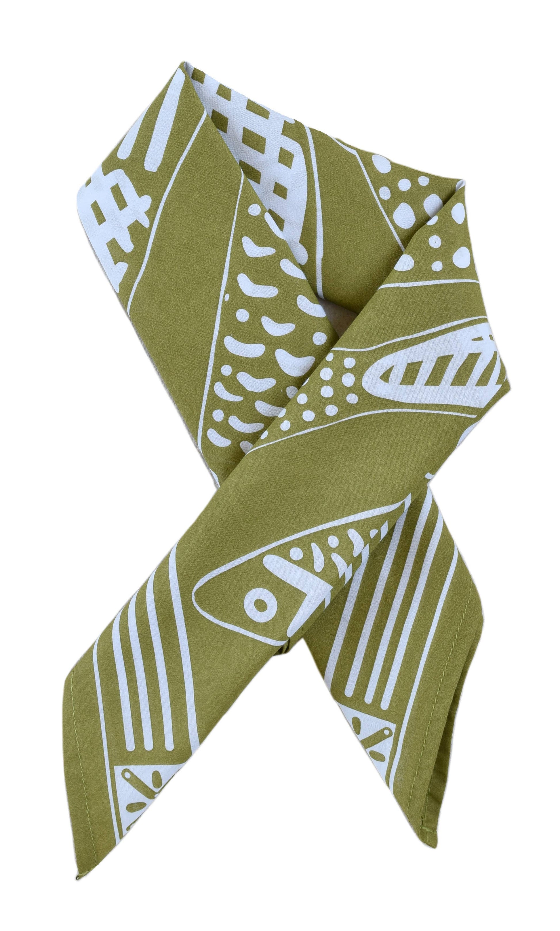 Hearth and Harrow - Sardine Bandana - 100% Cotton - Nautical Print - Hanky Ascot - PMA Store at the Portland Museum of Art, Maine