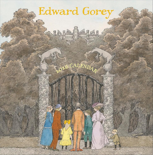 Wall Calendar 2026, Edward Gorey Art, 12 Months, Large Grid Design Featuring 12 Artworks cover image