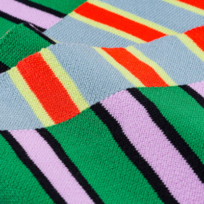 VERLOOP | knits - Zipper Stripe Big Scarf: Poppy Stone Blue - PMA Store at the Portland Museum of Art, Maine