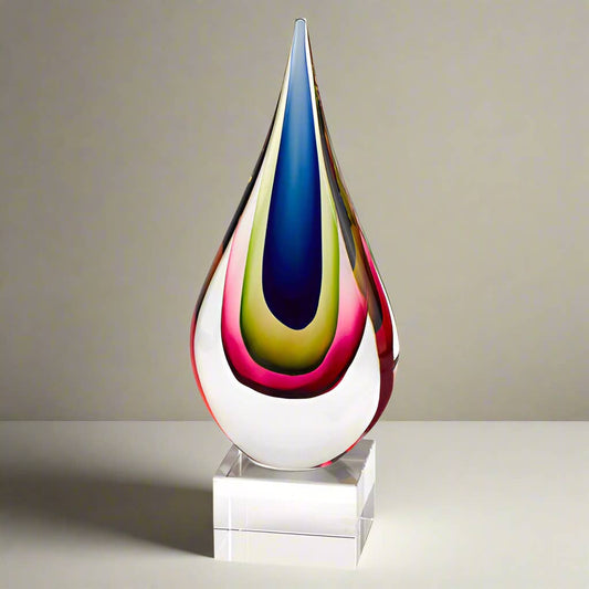 Badash - Essence Murano Style Mouth Blown 11.5" Teardrop Centerpiece - PMA Store at the Portland Museum of Art, Maine