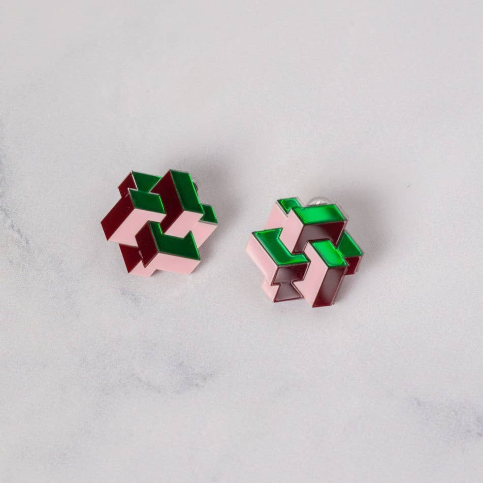 Pamela Coromoto - NEW Prisma Earrings – Bold Geometry for Modern Style: Purple Palette / Clip