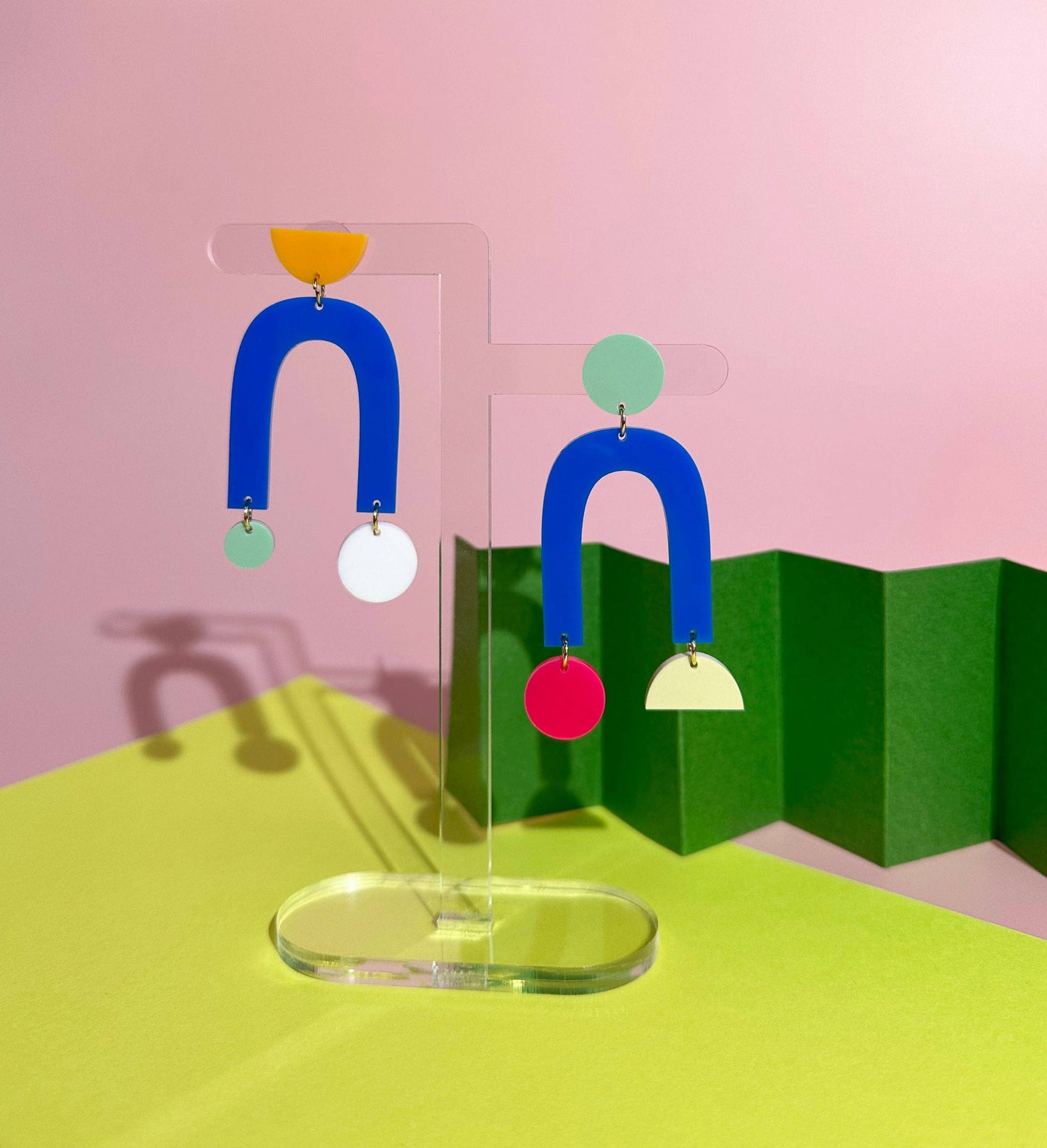 Combinist Goods - Collage Earrings: Green
