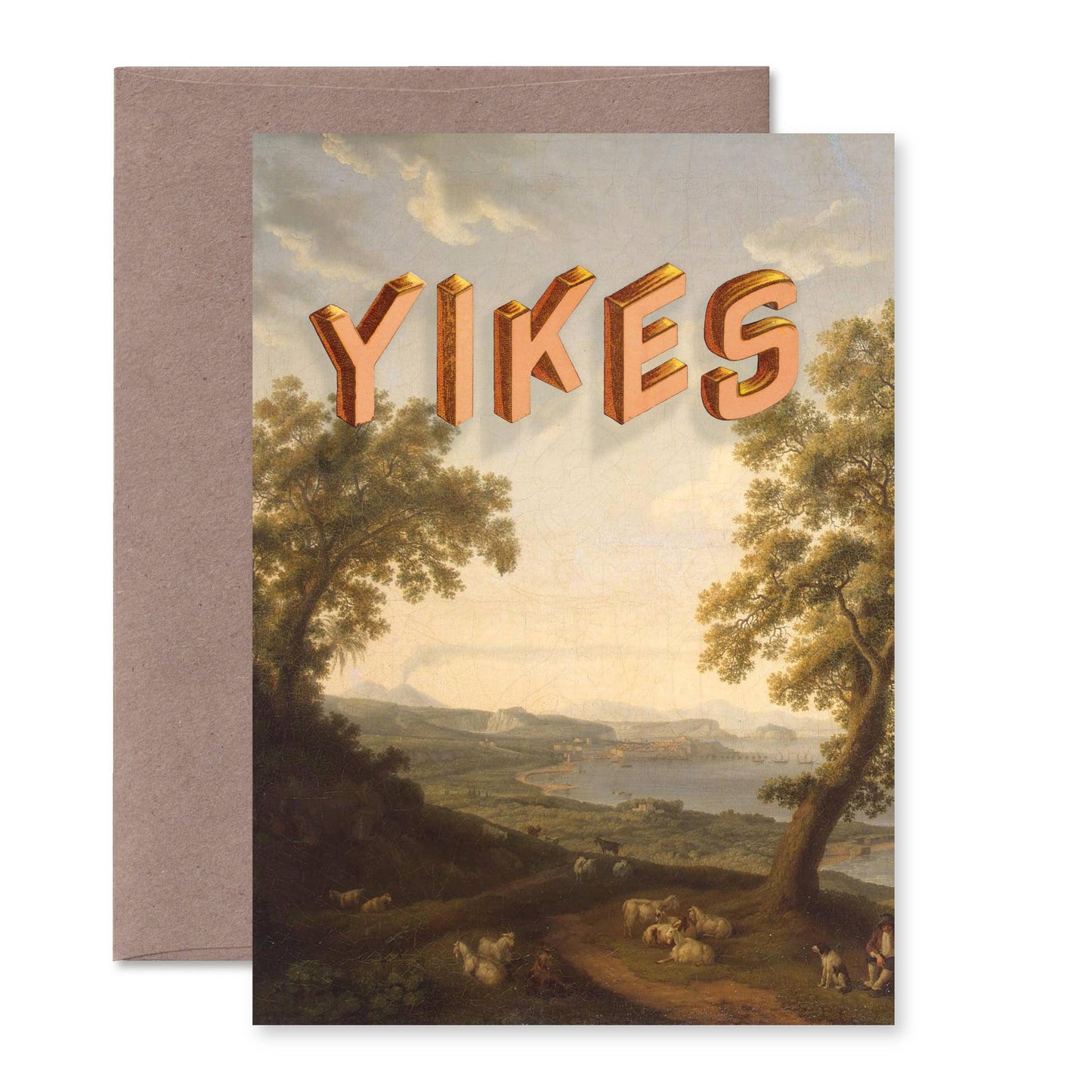 "Pastoral: YIKES" A6 greeting card : Recycled white envelopes - PMA Store at the Portland Museum of Art, Maine