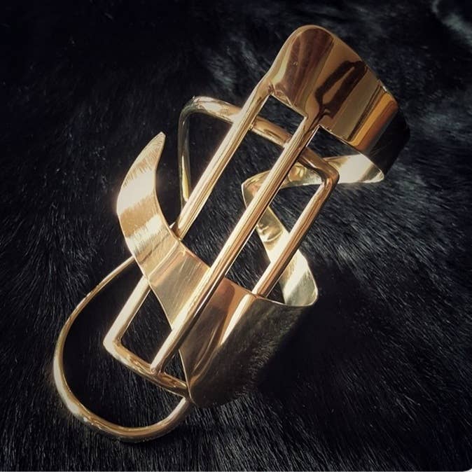 Bisjoux - Brass bold statement Dynasty Cuff bracelet