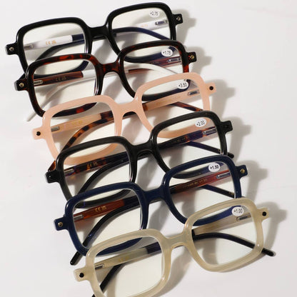 Fashion City - Rectangle Frame Blue Light Reading Glasses: 12 ASSORTED COLOR / ONE SIZE