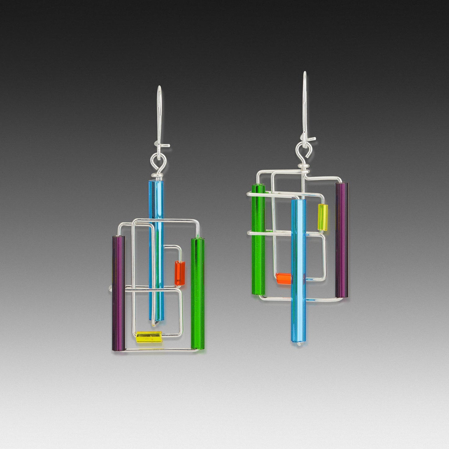 Barb-Wire Yin and Yang Asymmetric Earrings: BWE-YY1 - PMA Store at the Portland Museum of Art, Maine