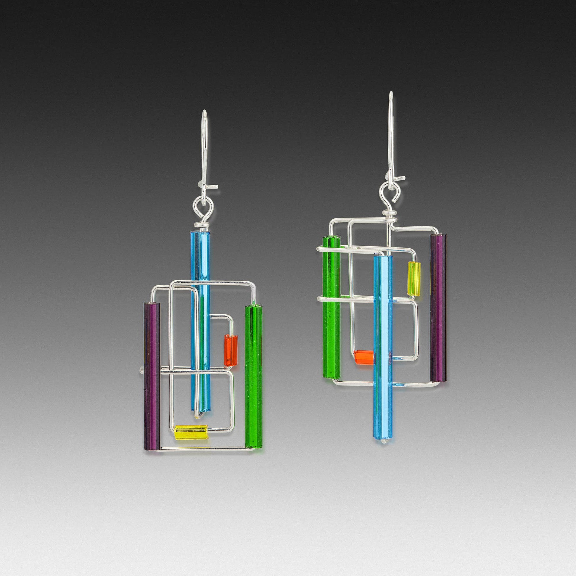 Barb-Wire Yin and Yang Asymmetric Earrings: BWE-YY1 - PMA Store at the Portland Museum of Art, Maine