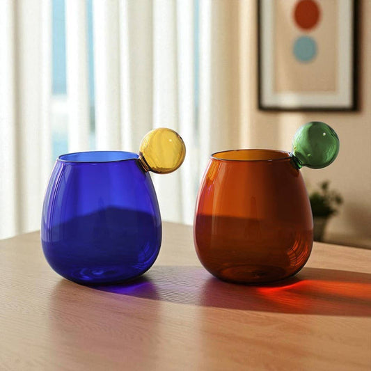 Colorful Creative Glass Mug Coffee Cup: Blue - PMA Store at the Portland Museum of Art, Maine