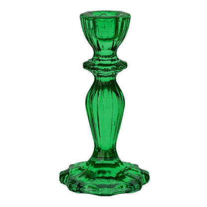Talking Tables USA - Home, Birthday, Games & Seasonal Decor - Dark Green Glass Candle Holder | Everyday Home Decor |
