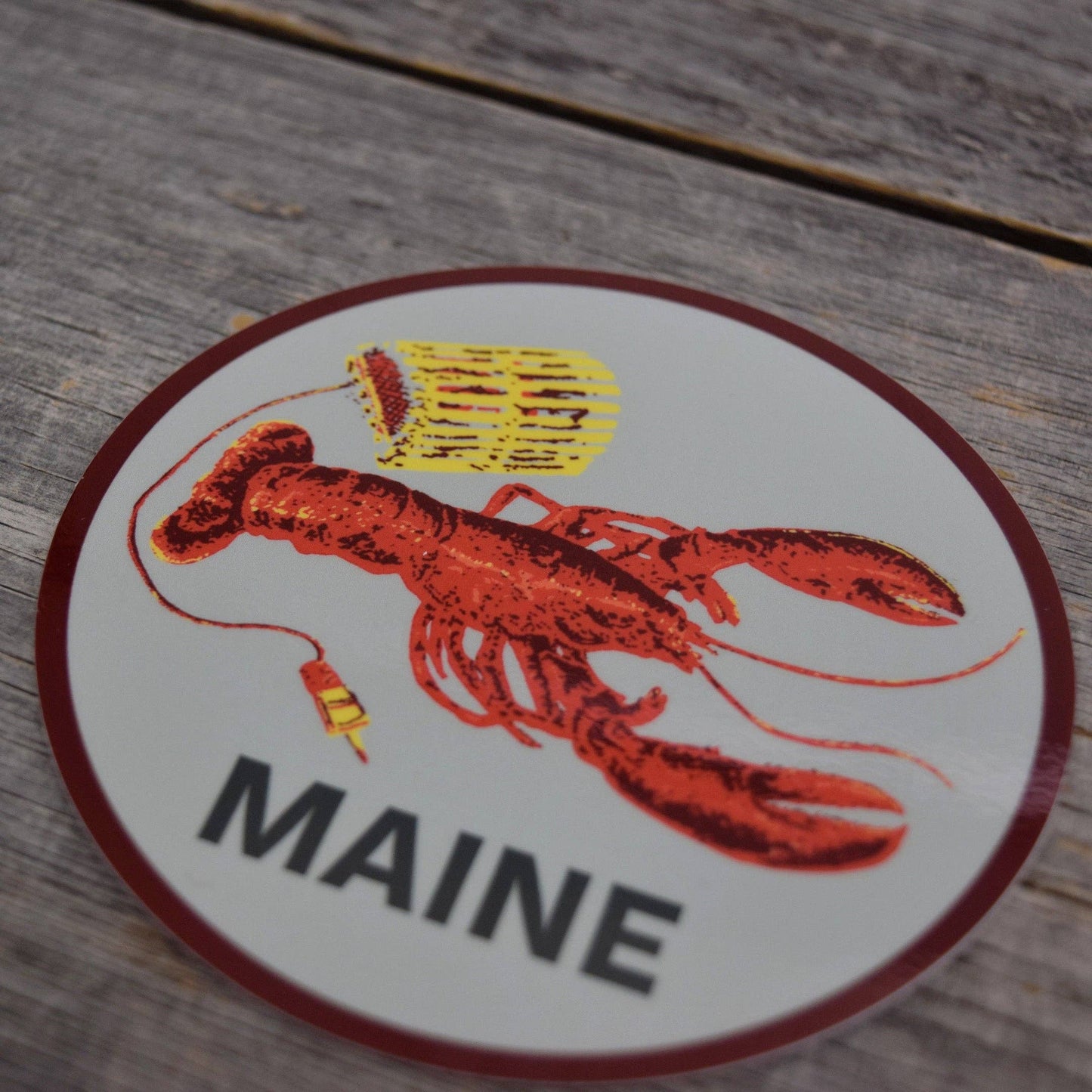 Quiet Tide Goods - Maine Lobster 3.5x3.5in Vinyl Sticker - PMA Store at the Portland Museum of Art, Maine