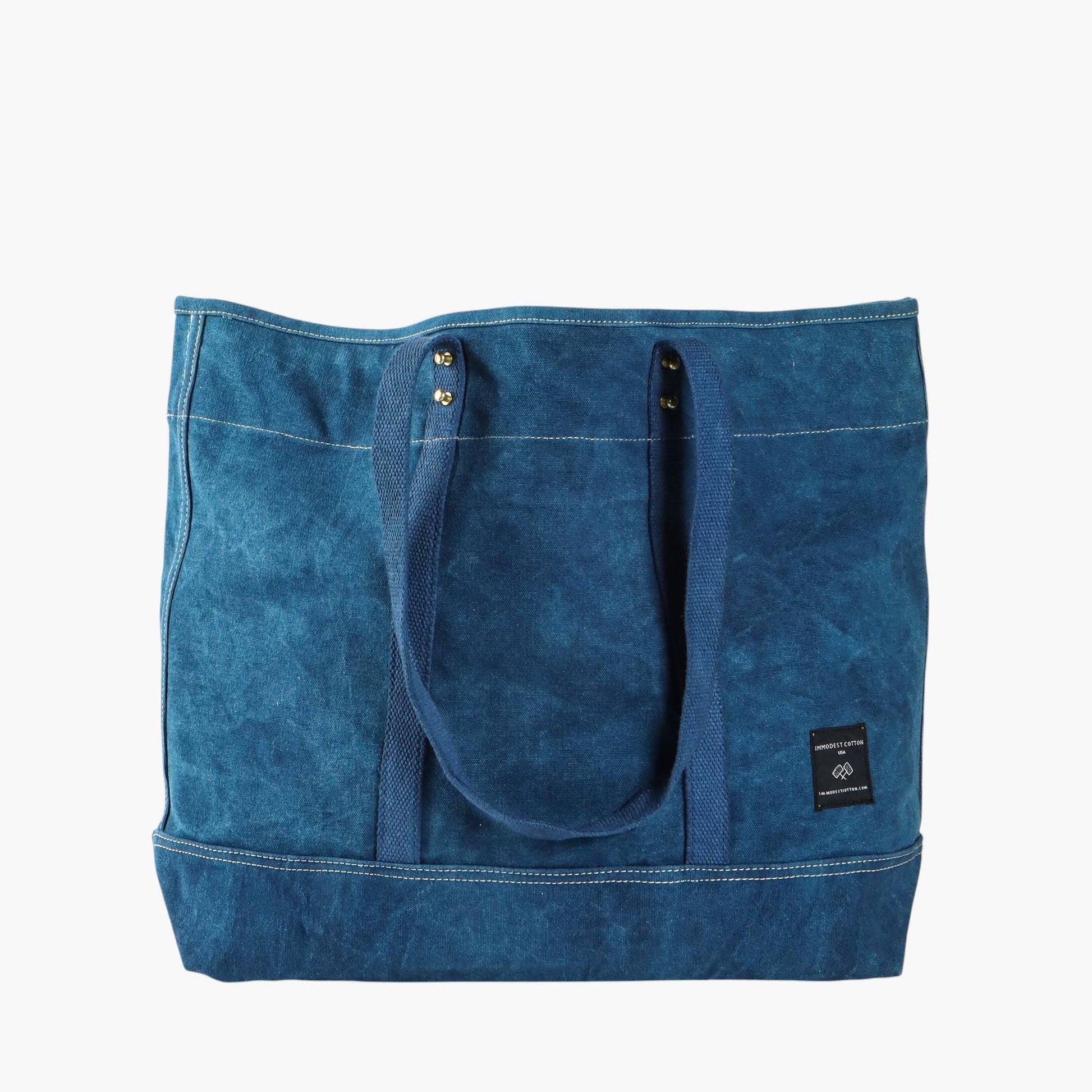 IMMODEST COTTON - Large East West Tote | Indigo - PMA Store at the Portland Museum of Art, Maine
