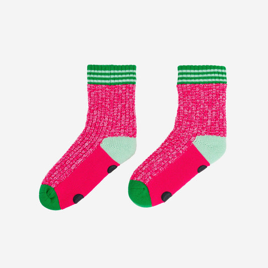 Varsity Knit House Socks: Fuchsia / L/XL - W 9.5-12.5<br>M 8-11 - PMA Store at the Portland Museum of Art, Maine