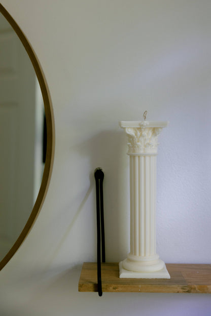 Verba Candle Co - Classic Greek Roman Column Pillar Candle: Ivory - PMA Store at the Portland Museum of Art, Maine