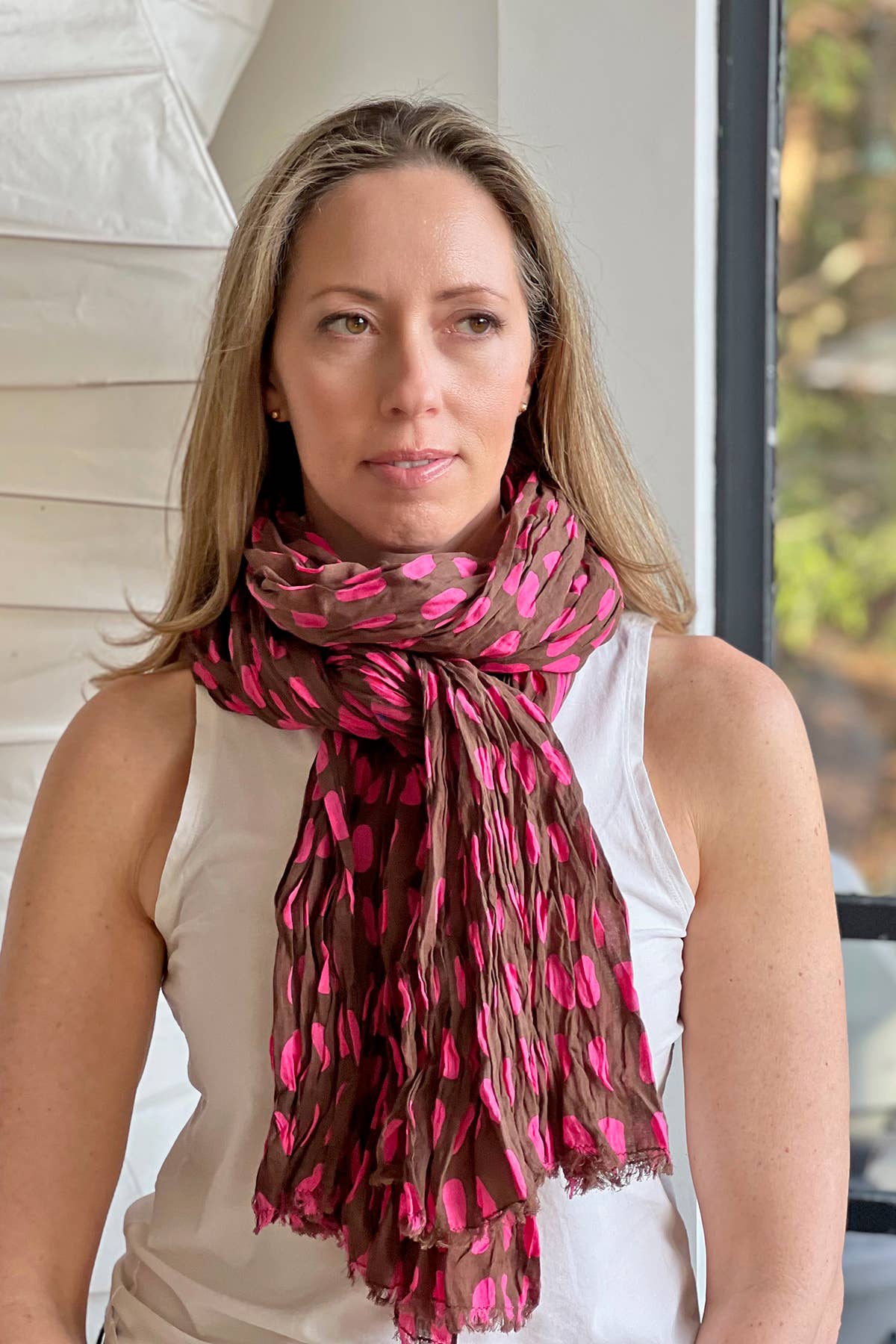See Design - Cotton Scarf: Story Aqua/Citron
