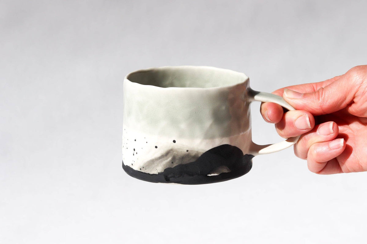 Elizabeth Benotti Ceramics - Pinched Splatter Mug: Deep ocean - PMA Store at the Portland Museum of Art, Maine
