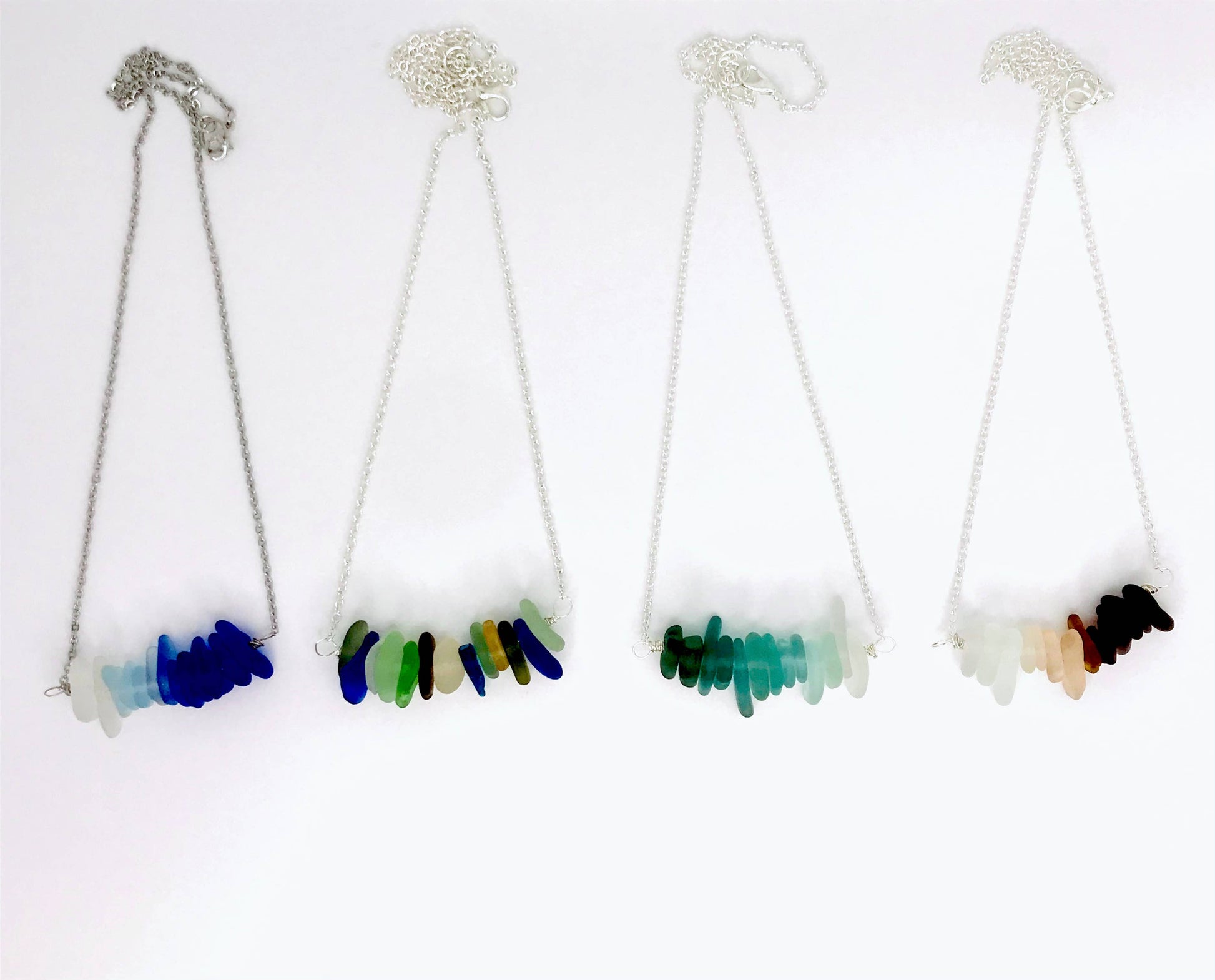 Cyn Elizabeth Studios - The Sea Bar- Sea Glass Statement Necklace: Uncarded (arrives separated in ziplock bags) - PMA Store at the Portland Museum of Art, Maine