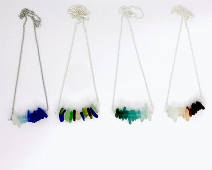 Cyn Elizabeth Studios - The Sea Bar- Sea Glass Statement Necklace: Uncarded (arrives separated in ziplock bags) - PMA Store at the Portland Museum of Art, Maine