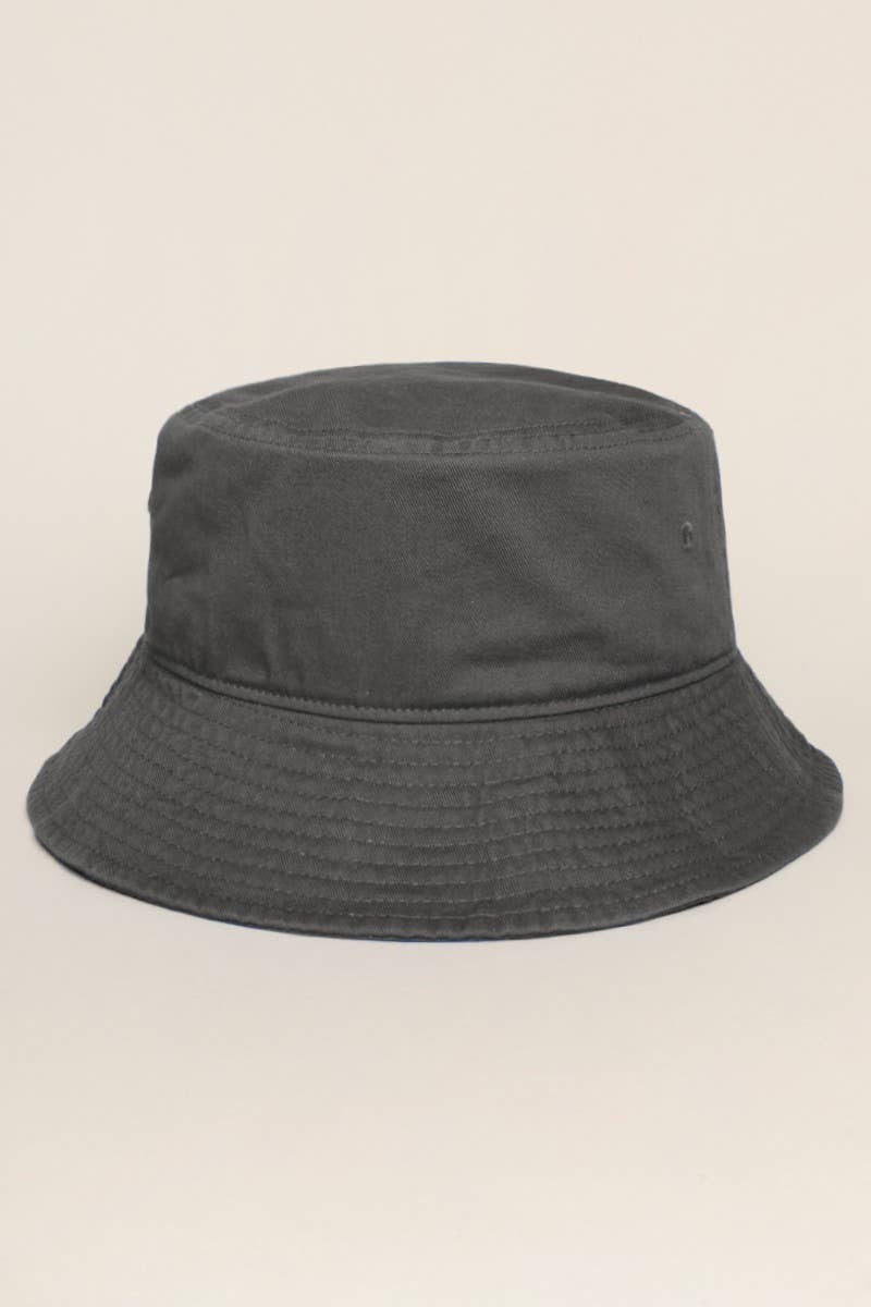 Fashion City - Solid Color Cotton Bucket Fisherman Hats: KHAKI / S/M
