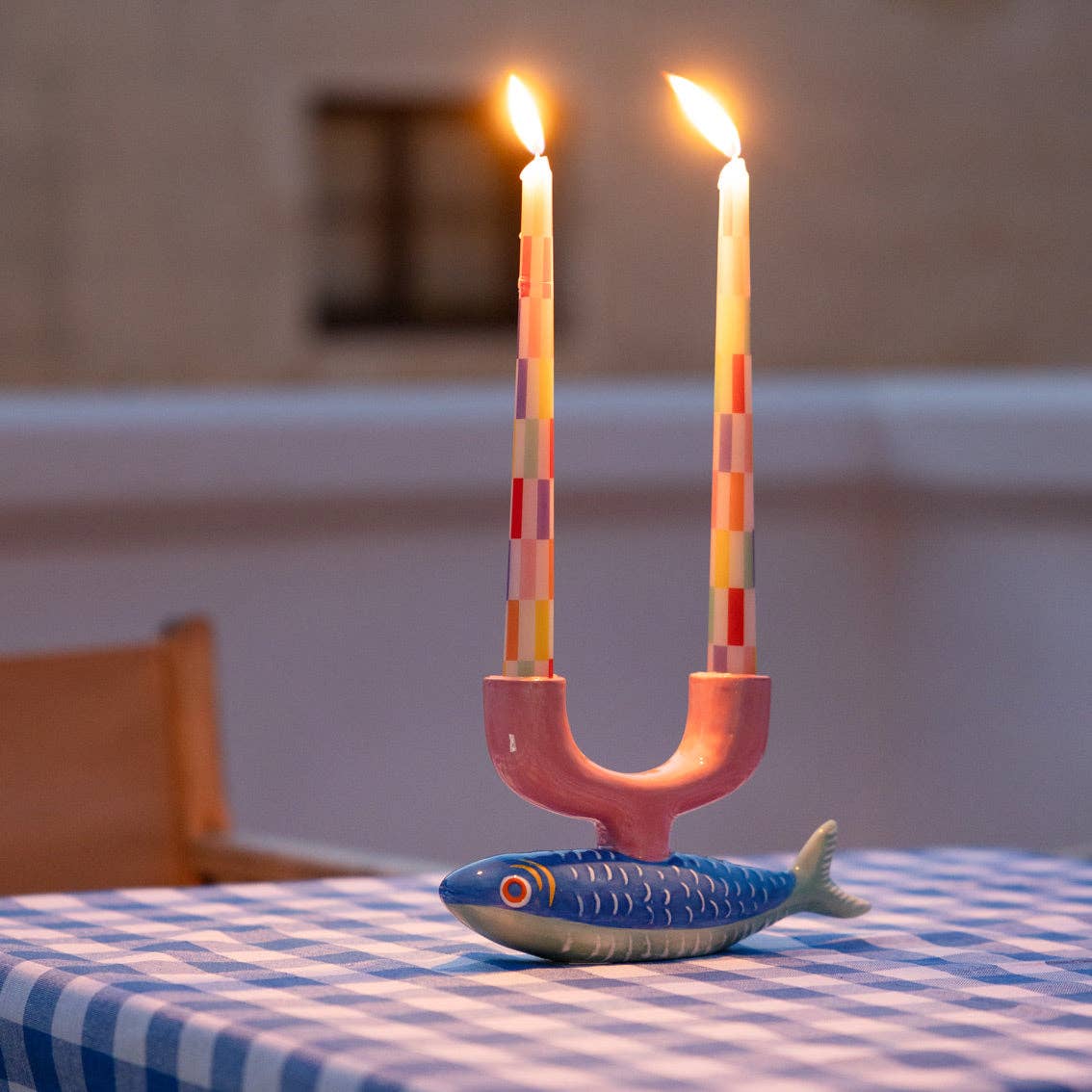 Fish Ceramic Candle Holder | 4.9" × 9.2" | Summer | Gifts | - PMA Store at the Portland Museum of Art, Maine