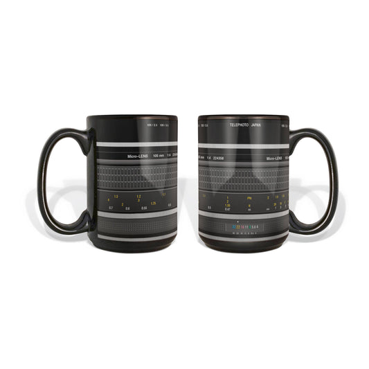 Camera Lens 15 oz. Black Mug - PMA Store at the Portland Museum of Art, Maine