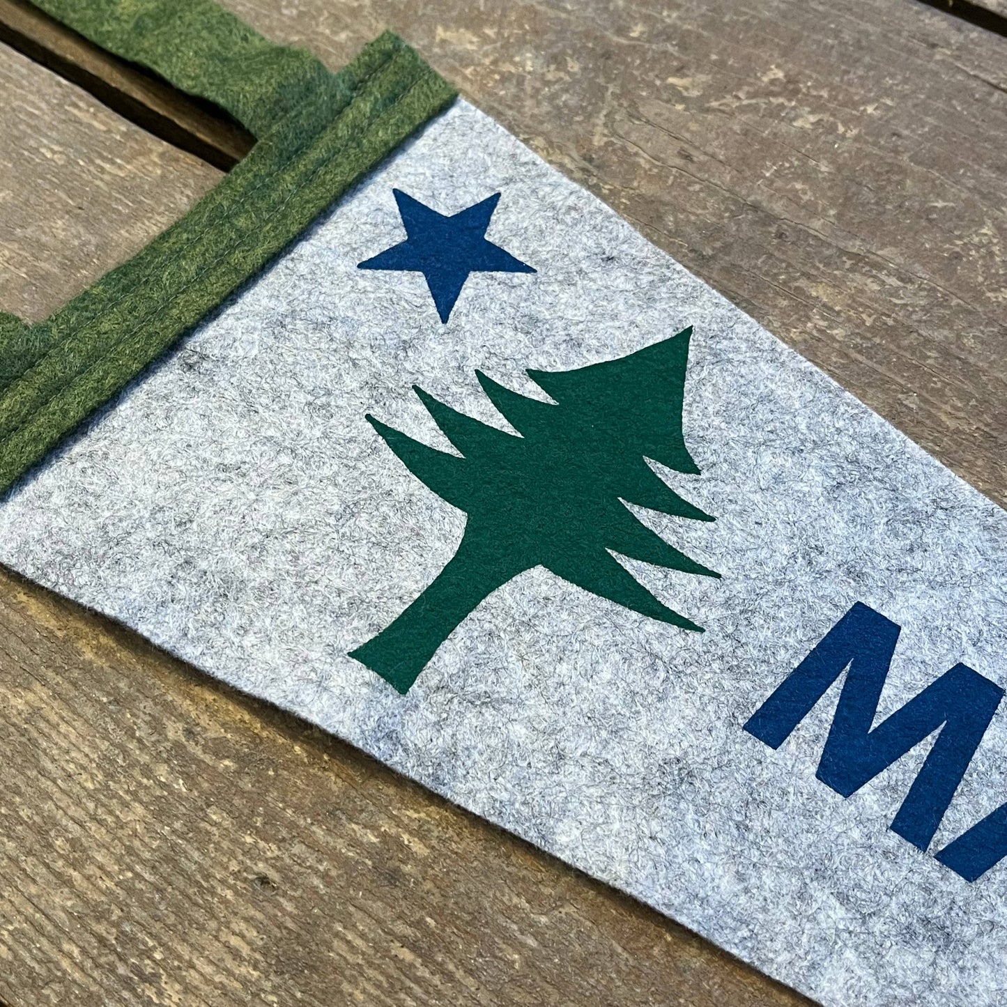 Quiet Tide Goods - Maine 1901 Flag Pennant - Grey - PMA Store at the Portland Museum of Art, Maine