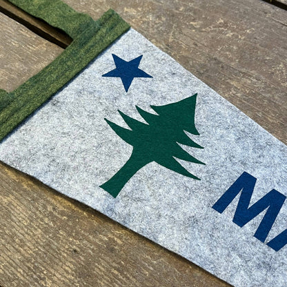 Quiet Tide Goods - Maine 1901 Flag Pennant - Grey - PMA Store at the Portland Museum of Art, Maine