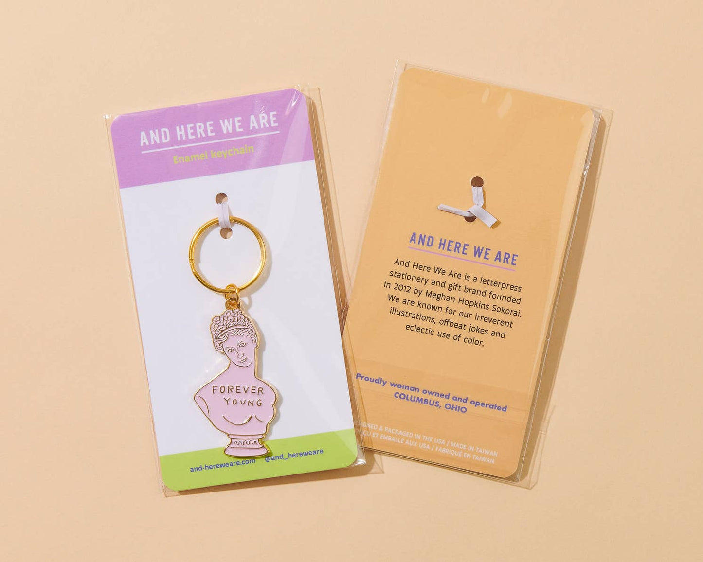 And Here We Are -  Enamel Keychain—Helena  (Bust Statue) - PMA Store at the Portland Museum of Art, Maine