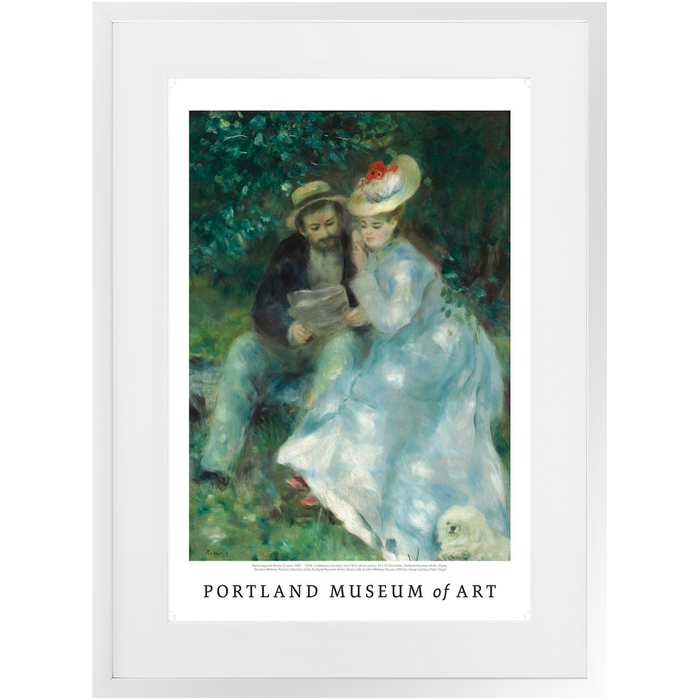 Pierre-Auguste Renoir,  Confidences (Secrets), circa 1874, PMA Poster Premium Framed Print