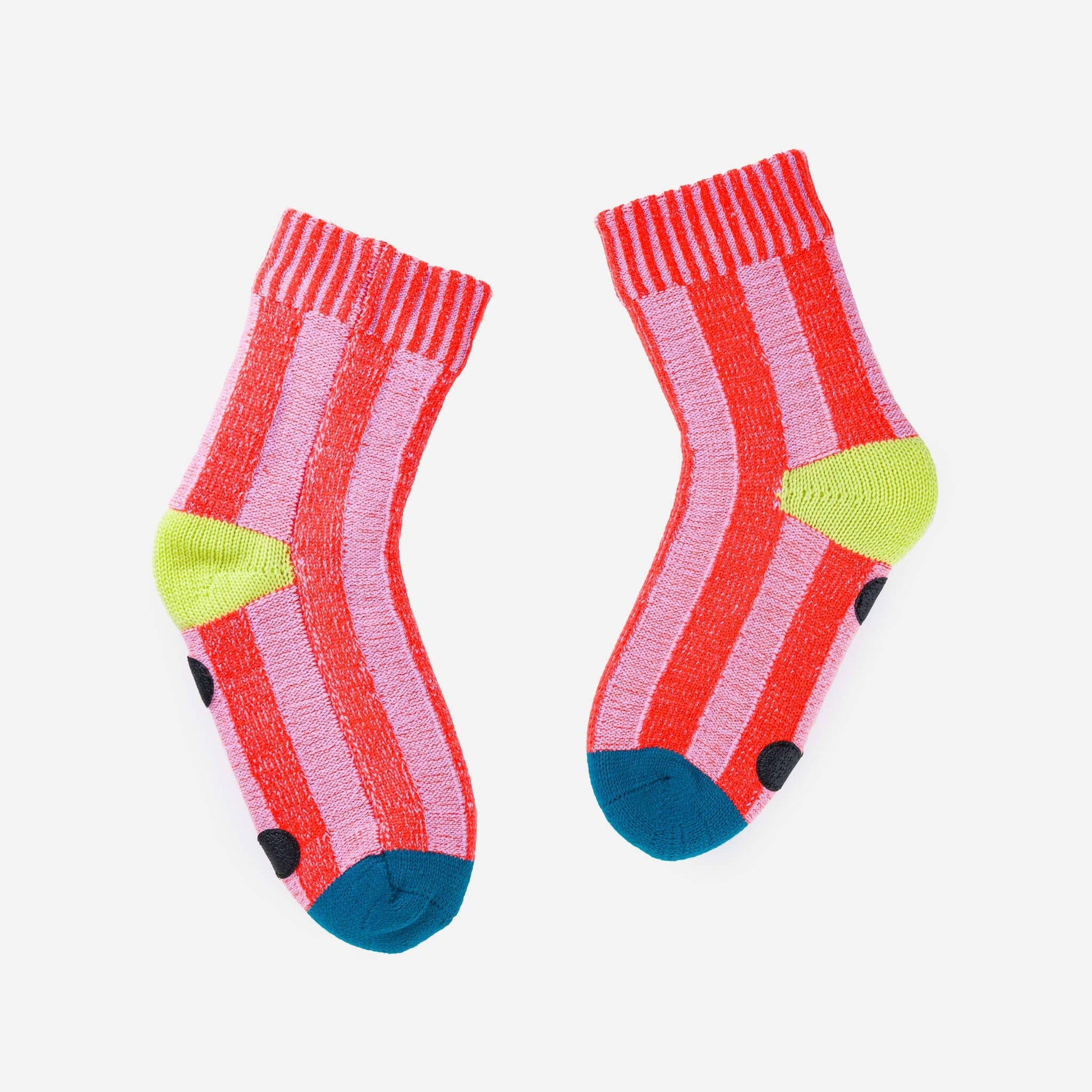 VERLOOP | knits - Big Stripe House Socks: Poppy Lilac / L/XL - W 9.5-12.5<br>M 8-11 - PMA Store at the Portland Museum of Art, Maine