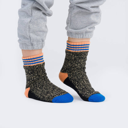 Varsity Knit House Socks: Golden Olive / S/M - W 6-9<br>M 5-7.5