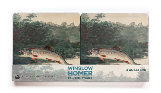 Winslow Homer Leaping Trout Coasters - PMA Store at the Portland Museum of Art, Maine