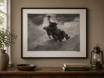 Winslow Homer The Life Line Etching PMA Poster 18 x 24