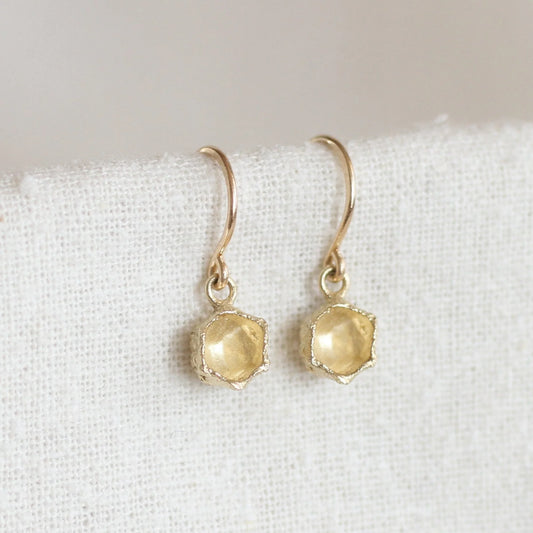 Honeycomb Prism Earrings 14kt gold - PMA Store at the Portland Museum of Art, Maine