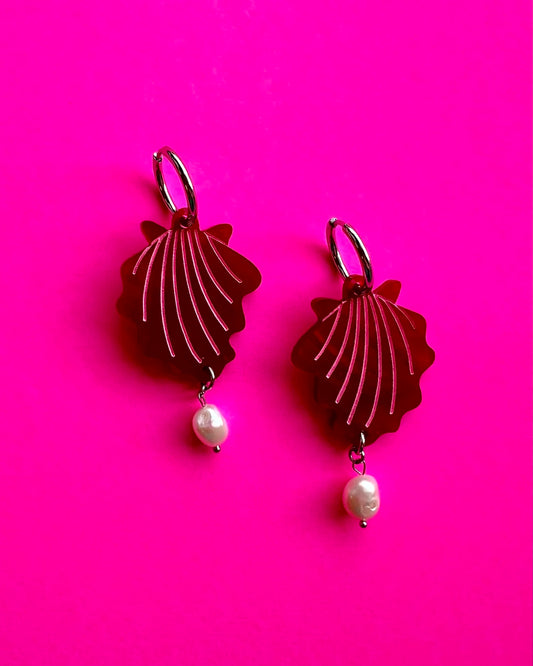 Plum Shell with Pearl Earrings - PMA Store at the Portland Museum of Art, Maine