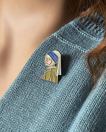 Pin Museum - Girl with a Pearl Earring • Enamel Pin - PMA Store at the Portland Museum of Art, Maine
