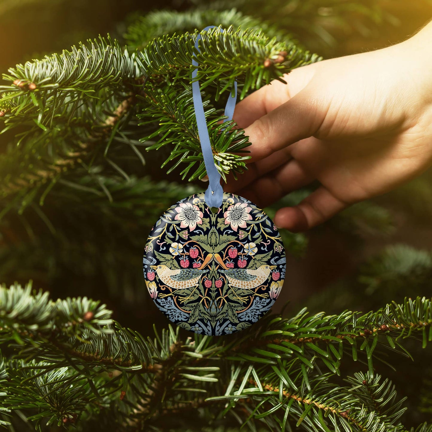 William Morris "Strawberry Thief" Keepsake Ornament - PMA Store at the Portland Museum of Art, Maine